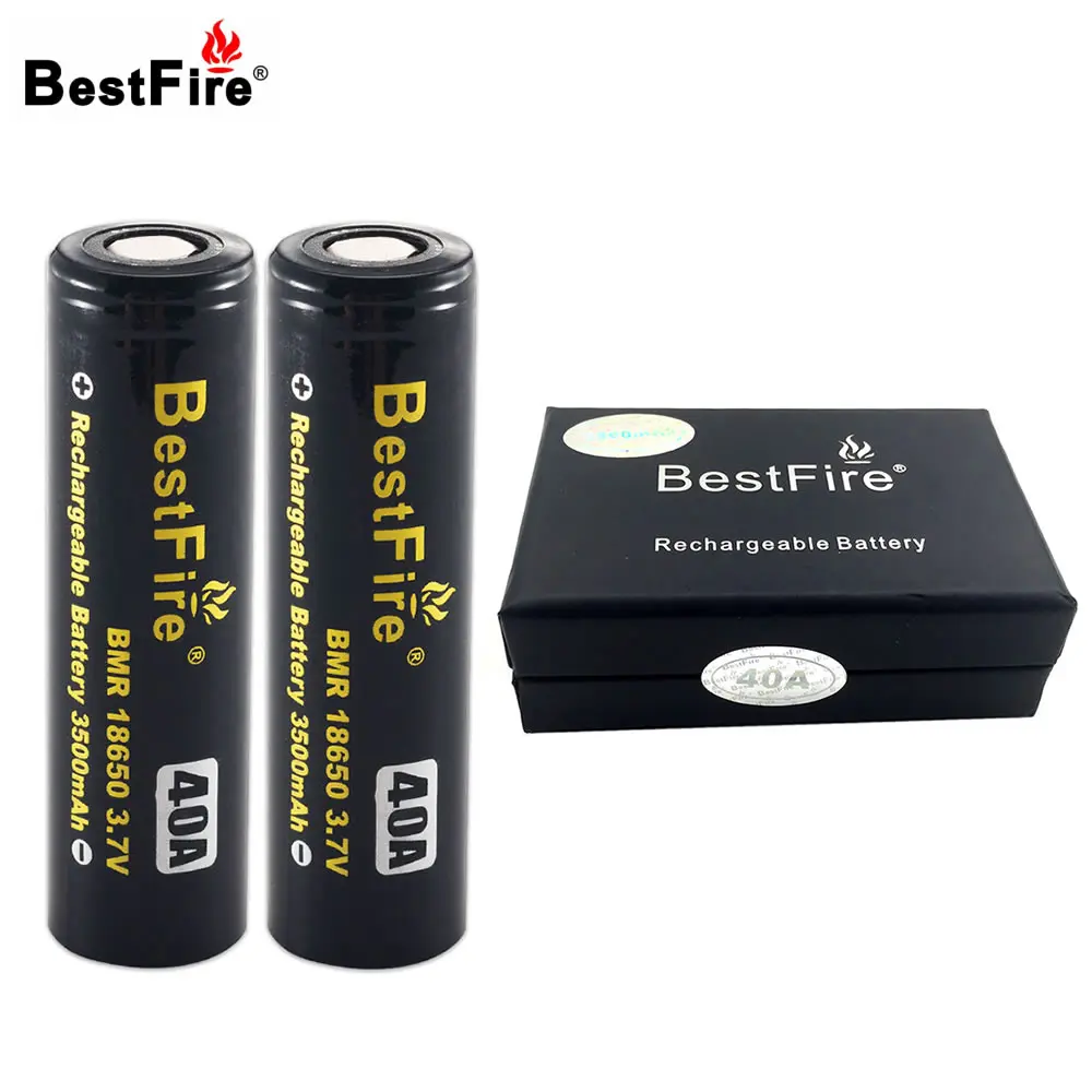 2 шт Bestfire 18650 литий-ионная батарея 3500mAh 3 7 V 40A перезаряжаемая с восхитительная