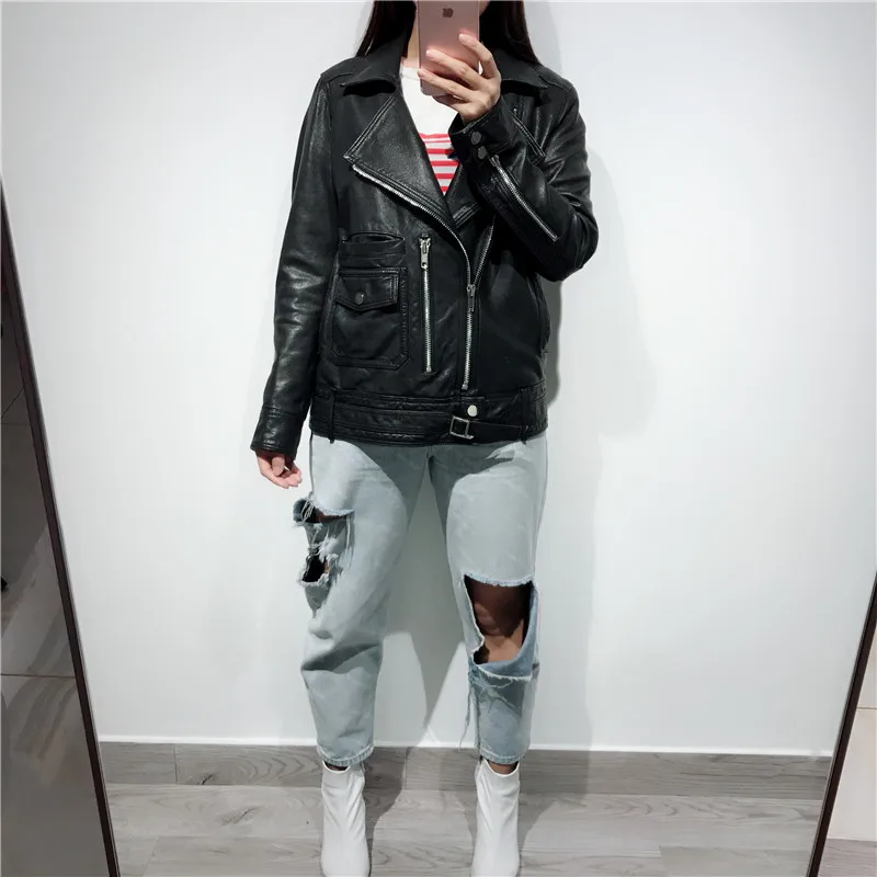 ladies real leather coat women genuine jacket | Женская одежда