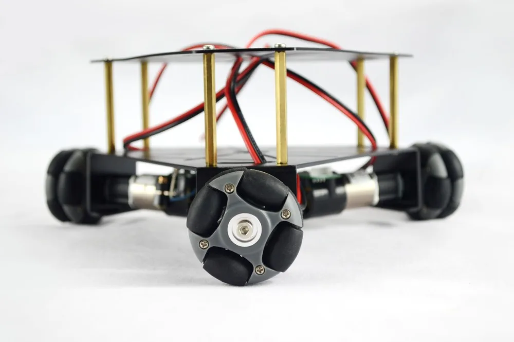 Стробочный 3WD 48 мм Omni колесный робот комплект шасси (с кодеком) черный 15001B