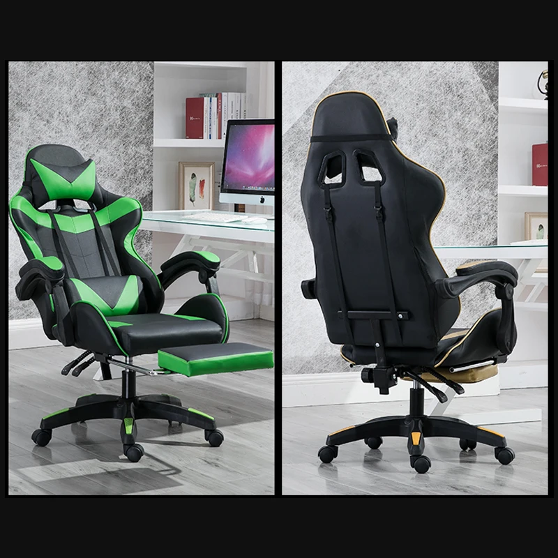 VESCOVO Silla массажный стул геймера компьютерное игровое регулируемое кресло Кожаное офисное кресло