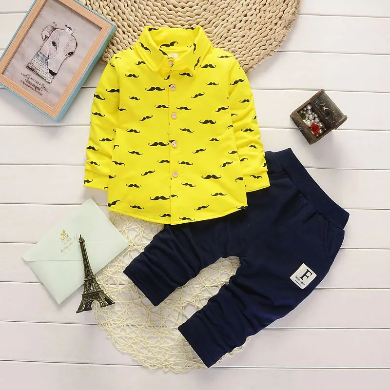 Детский хлопковый костюм с принтом длинным рукавом | Мать и ребенок