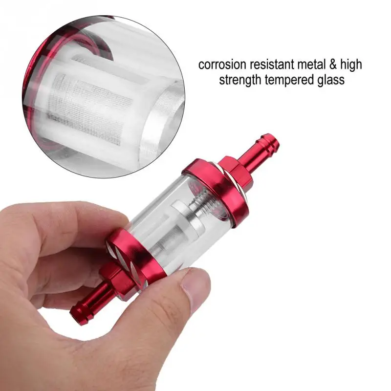 Metal Glass Inline Gas Oil Fuel Filter 8mm Thread Replacement for Motorcycle Accessories | Автомобили и мотоциклы