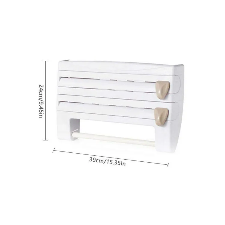

Dispenser Kitchen Aluminum Film Cutter Paper Towel Holder Wall Mounted Roll Dispenser Cutting Foil Cling Wrap Kitchen Storage Ra