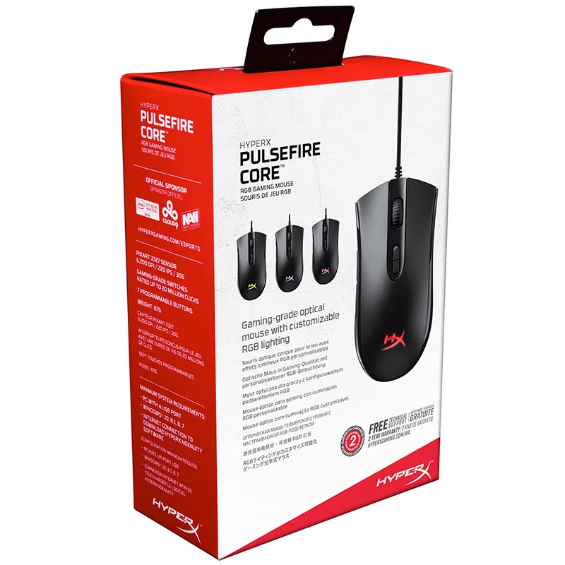 Оригинальная профессиональная игровая мышь Kingston HyperX Pulsefire Core RGB с оптическим