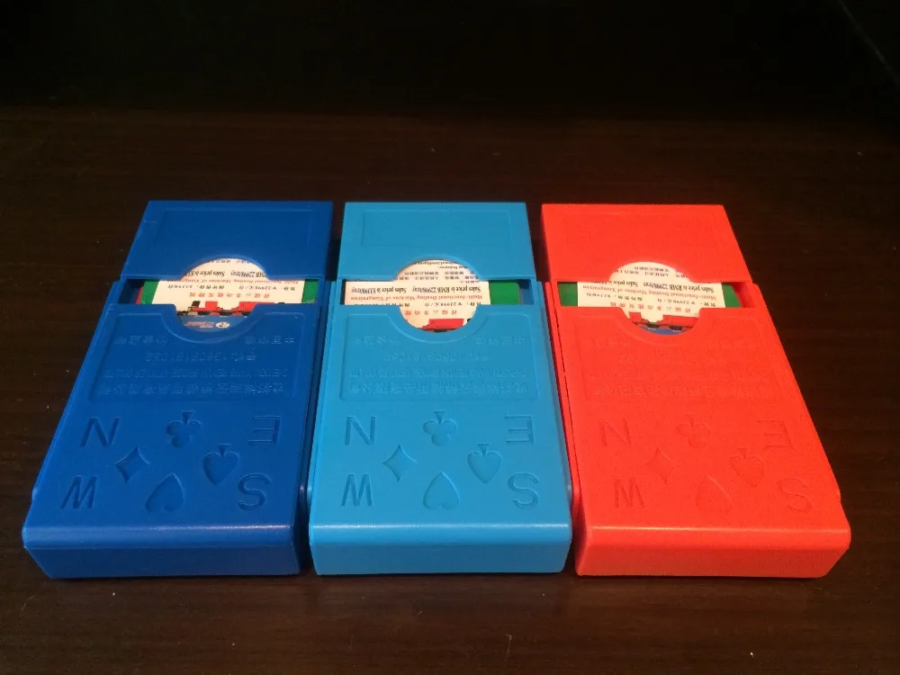 Мост торги коробки w/Пластиковые карты (набор из четырех) совершенно новый|bridge