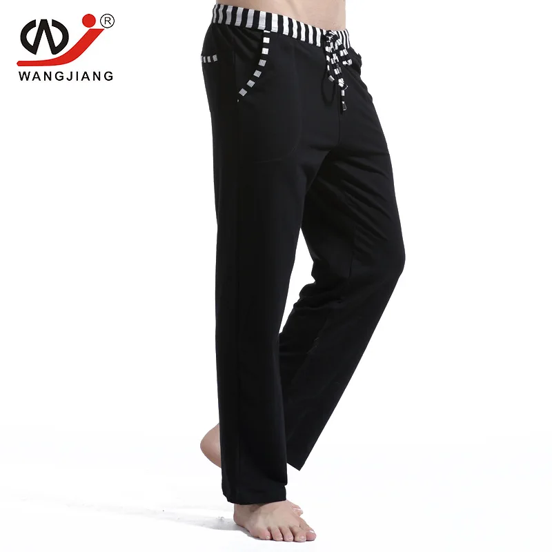 Брендовые мужские штаны для бега свободные пижамные сна хлопковые тренировочные