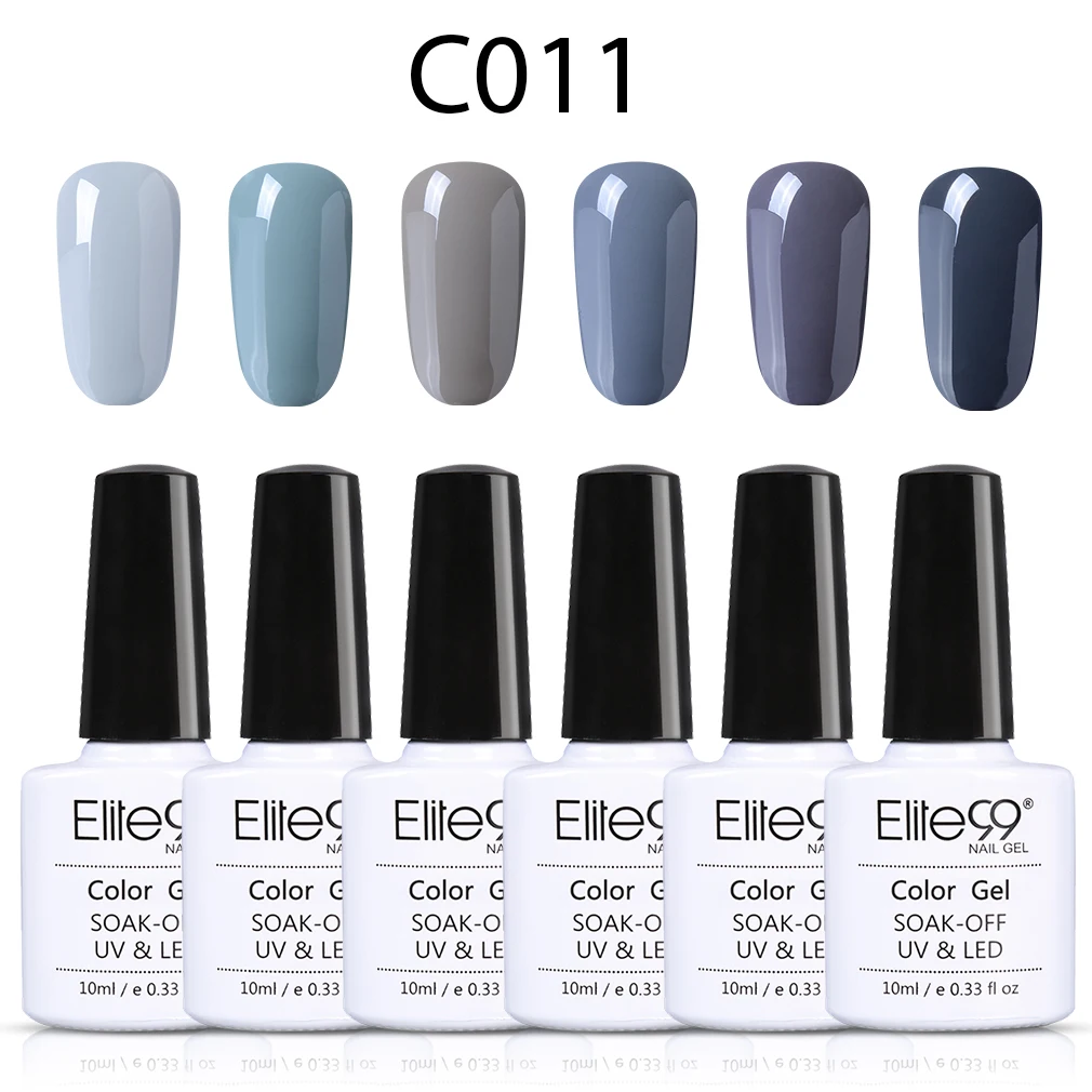 C011 Elite99, 6 шт./лот, чистый Гель-лак Varnis, УФ-светодиодный, великолепная серия телесного цвета, УФ-гель, светодиодный, лампа для дизайна ногтей, горячая распродажа, Гель-лак для ногтей - Цвет: C011