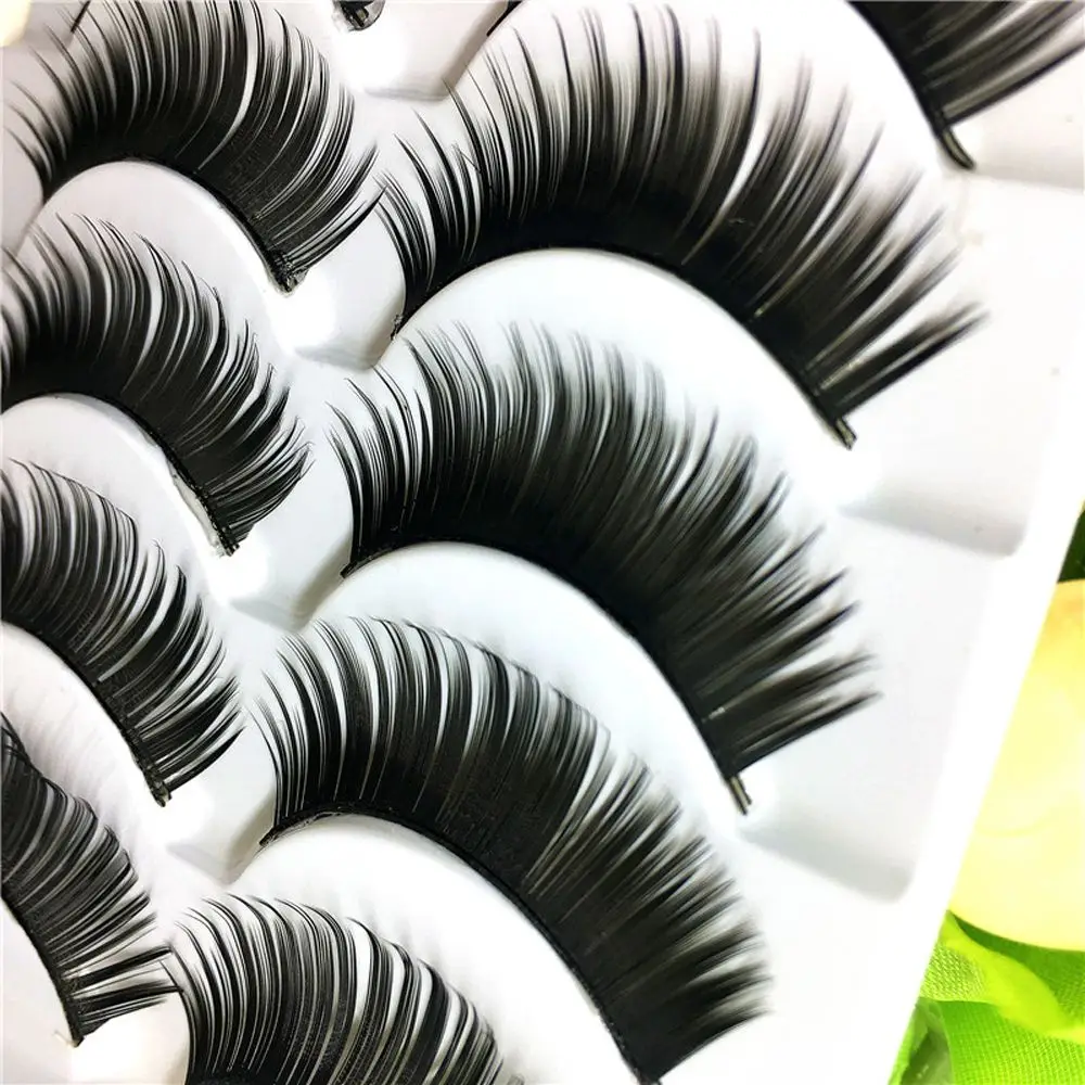 5 пар/компл. Накладные ресницы ручной работы натуральные толстые черные длинные