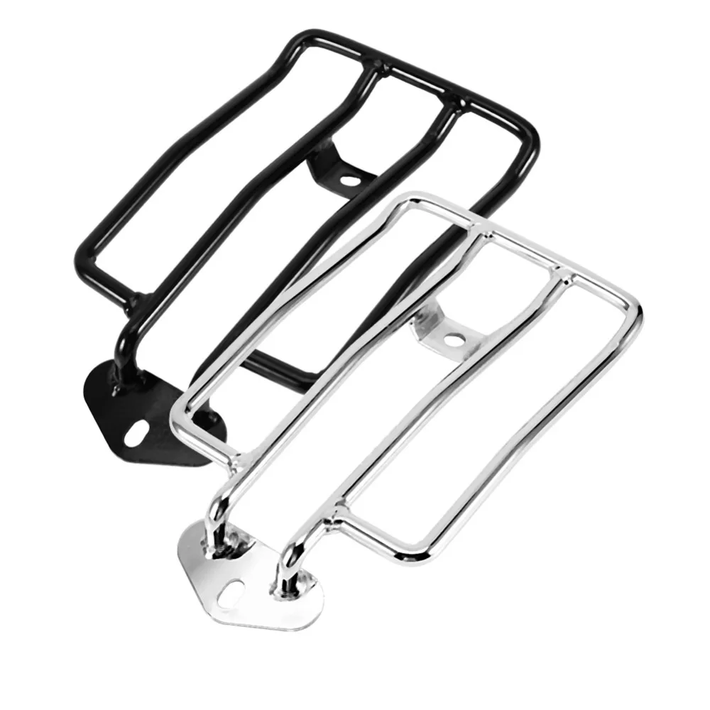 Багажная полка для мотоцикла стальная серебристая/черная Harley XL Sportsters 883 1200 2004