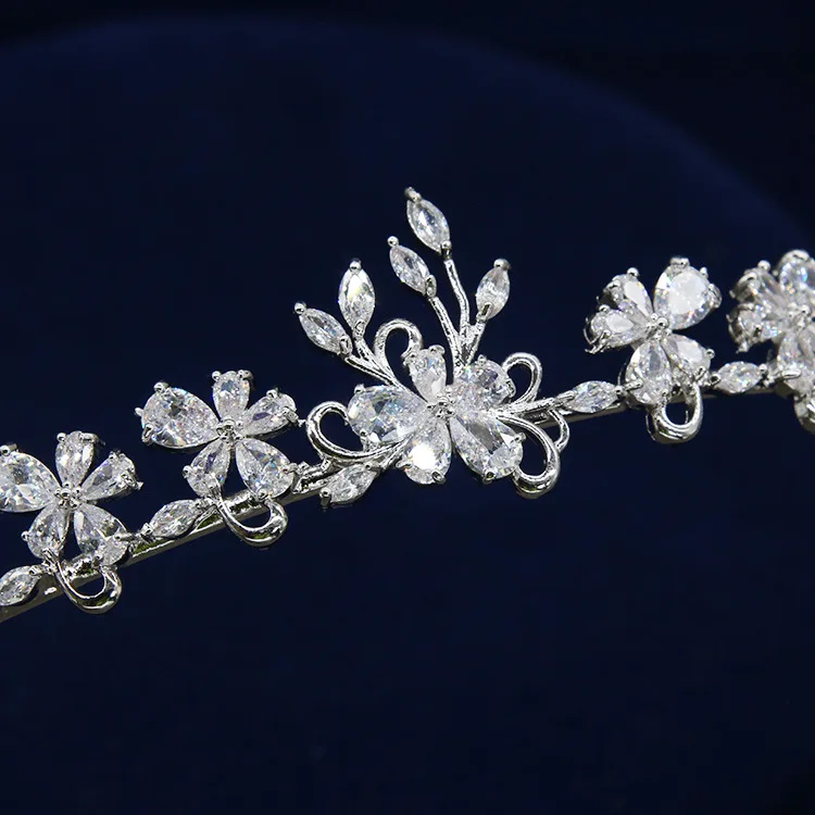 SLBRIDAL Gorgeous Wedding Cubic Zircon Tiara Bridal CZ Crown Queen Princess Pageant Party Headpiece Bridesmaids Hair Accessories | Украшения