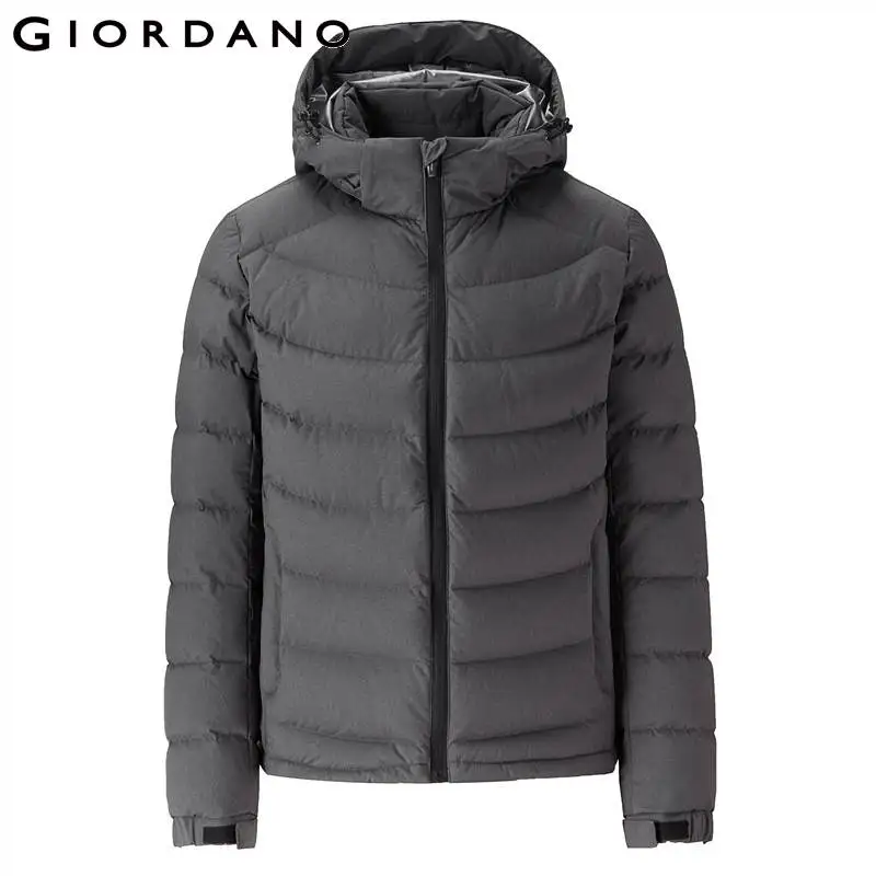Giordano пальто мужской зимний пуховик с воротником состоящий из натурального утиного пуха, зимняя куртка, имеет три варианта окраса - Цвет: 04Gray