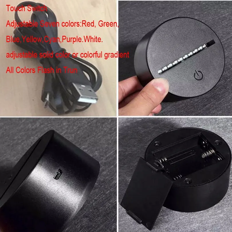 Новинка 3D развлекательная камера Иллюзия Светодиодная лампа USB настольная RGB