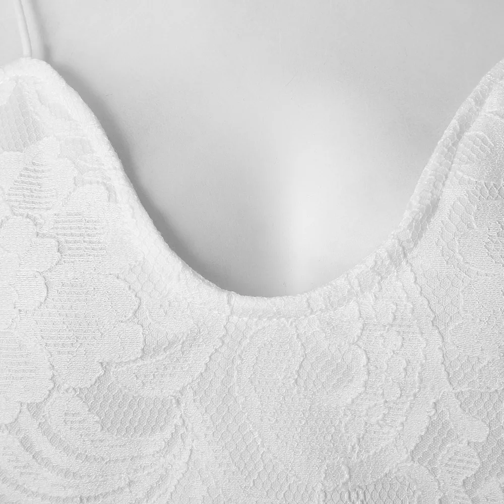 AZULINA распродажа изысканный v-образным вырезом Спагетти ремень белый короткий топ