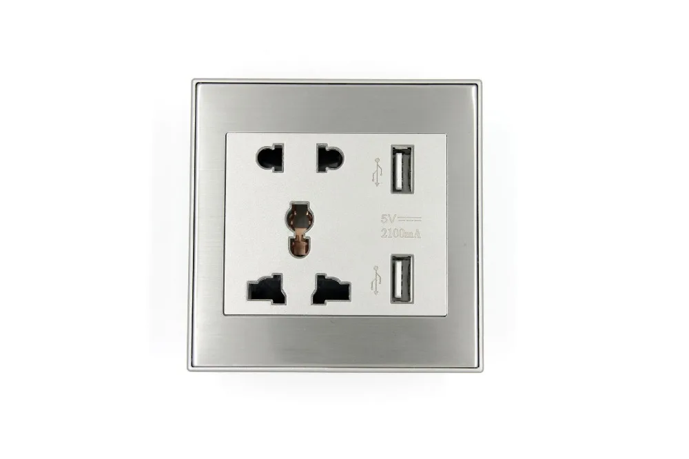Новое поступление универсальная настенная розетка с 2 портами USB переменный ток
