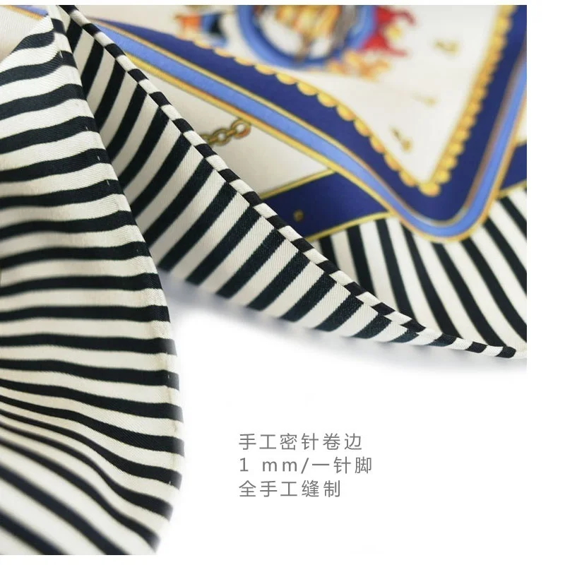 

Stripe Prints Small Square 100% Silk Bandana Scarf Neckerchief Ladies Fashion Wraps Headband for 2019 Spring 21" X 21
