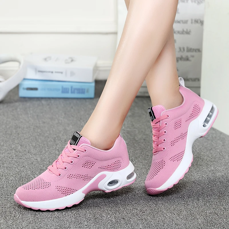 

Women Sneakers Summer Breathable Mesh Casual Shoes Woman Black Pink Red Casual Tenis Feminino Platform Shoes Basket Femme