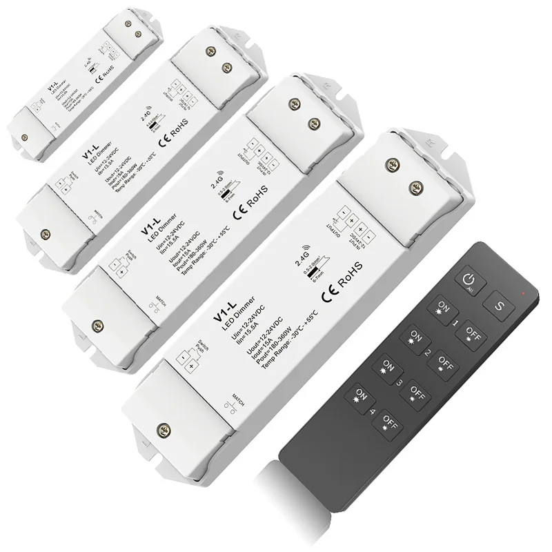 Светодиодные ленты Диммер 12V 24V 15A PWM Беспроводной RF переключатель вкл/выкл с 2 4G 4