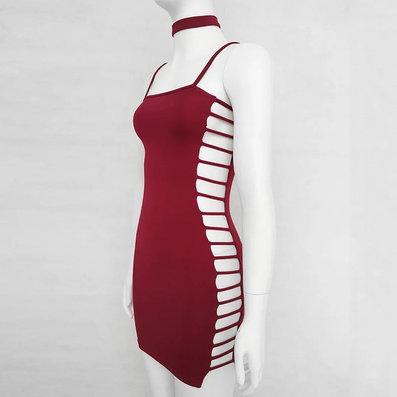Сексуальная сторона выдалбливают Bodycon Бандажное платье 2018 Платья для вечеринок