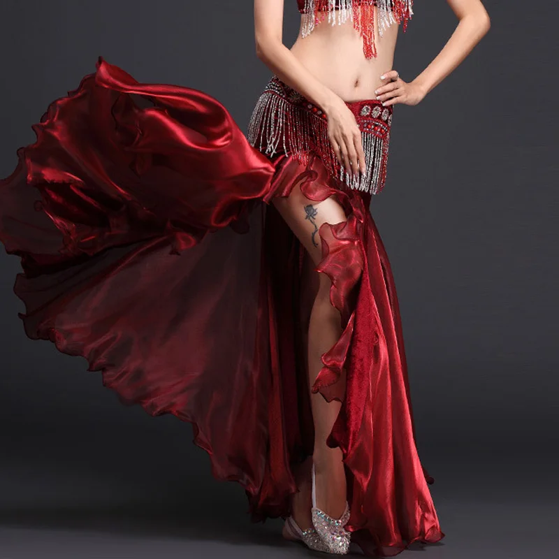 Живота юбка Gypsy длинные юбки Danza Vientre Племенной Профессиональный Bellydance костюм