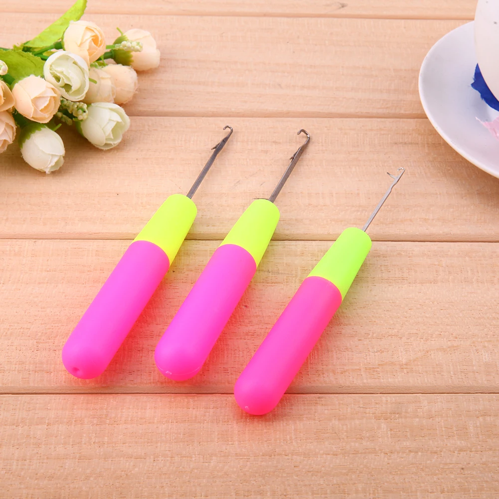 Набор стальных крючков для вязания 3 шт. шаблон сгибания Пластиковой ручки иглы