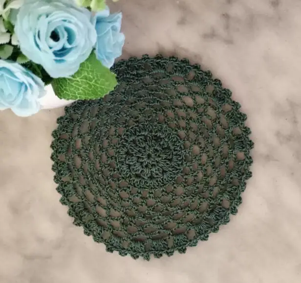 20 см круглый винтажный ручной работы крючком кружево Doily каминная индивидуальная настольная подставка для кухонного обеденного стола подставки под чашки подушки