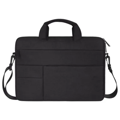 Черный Нейлоновая Наплечная Сумка, сумка для ноутбука 15,6 для Mackbook Air 13 Case14 15 для Xiaomi Asus Dell lenovo, мужские и женские сумки-мессенджеры - Цвет: Черный
