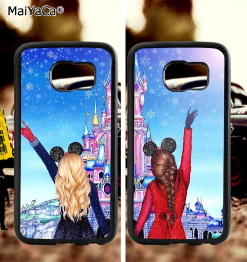 BFF хорошие сестры две девушки мягкий TPU край мобильного телефона чехлы для samsung s6