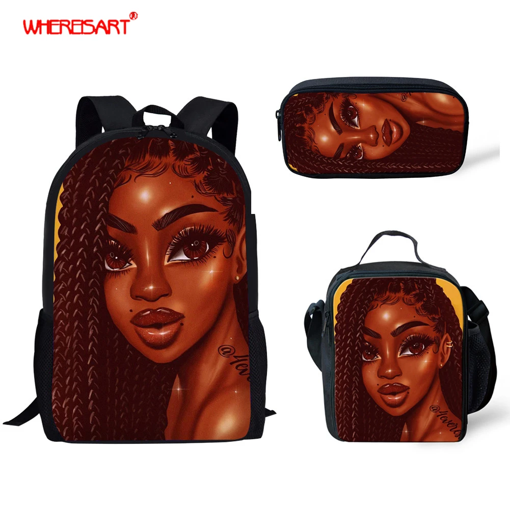 WHEREISART сумка на заказ с принтом для причесок школьные рюкзаки девочек