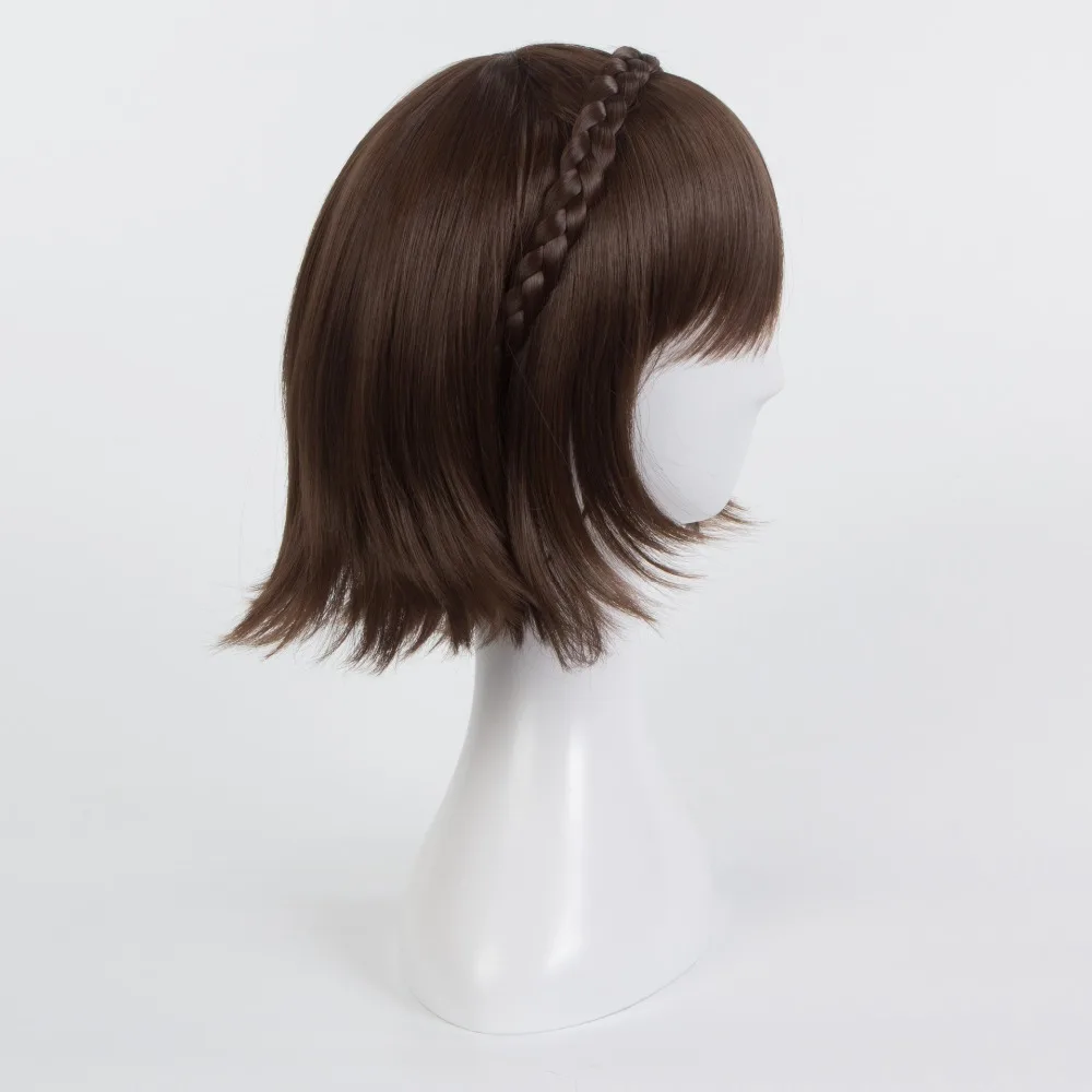 Persona 5 Makoto Niijima Wigs Mixed Brown Hair Cosplay Wig With Braid + Wig Cap