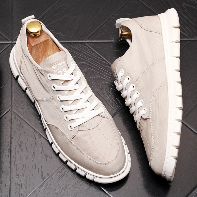 

CuddlyIIPanda Luxury Brand 2020 Men Fashion Single Shoes Spring Autumn Lace Up Board Shoes Male Breathable Casual Sneakers