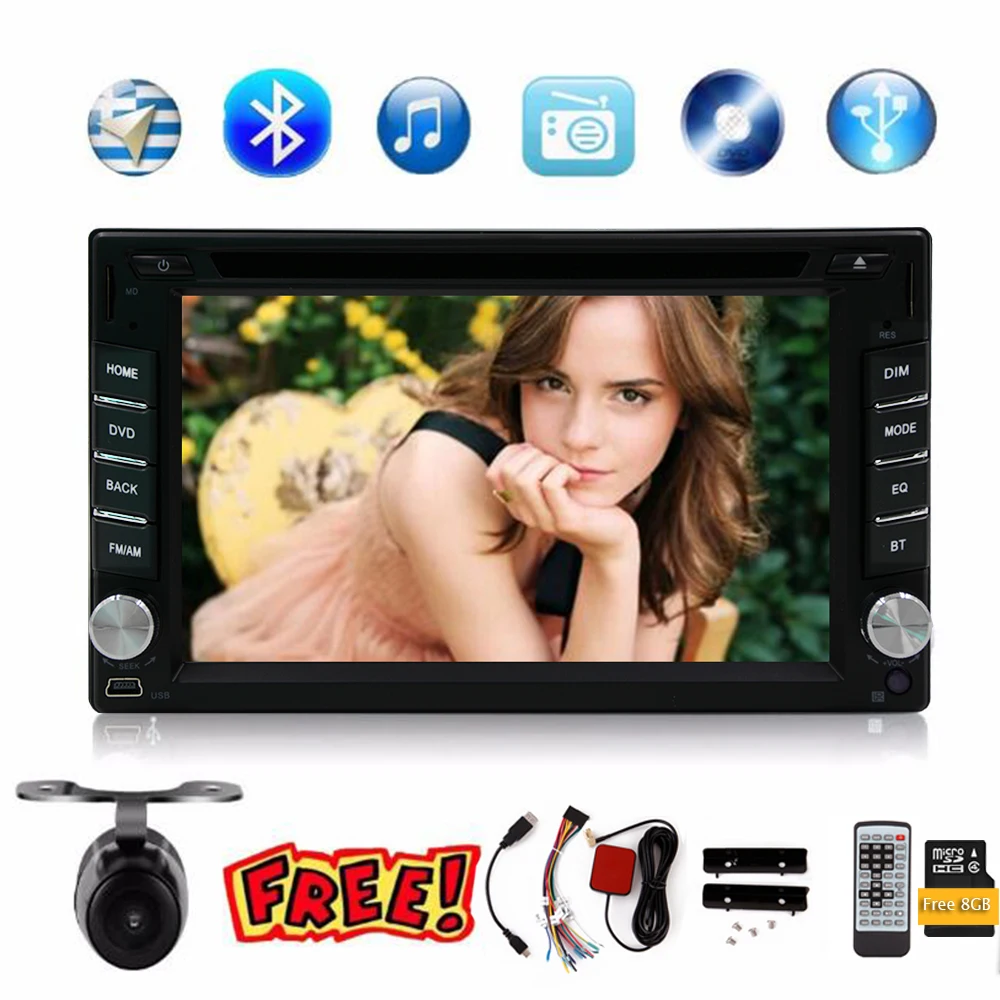 Автомобильный мультимедийный dvd плеер 2 din радио рулевое управление колесная