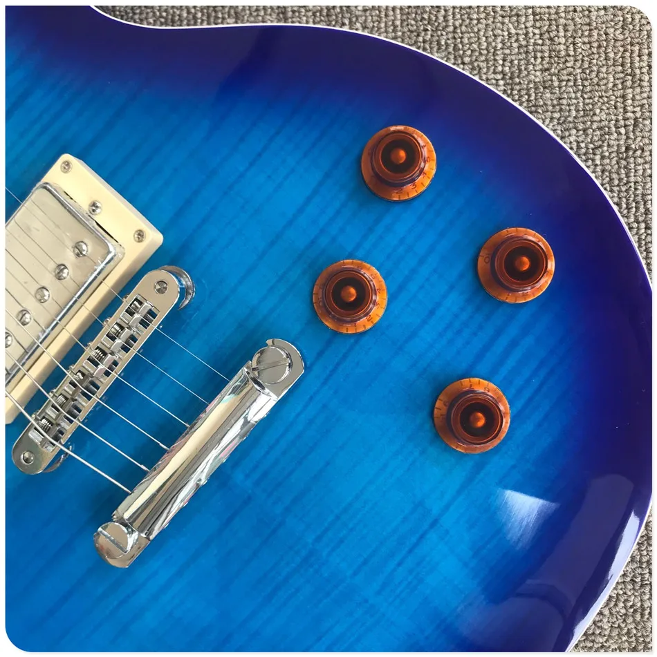Новое поступление Gisten синий цвет электрогитара эбони с fret СИБ связывания TonePros