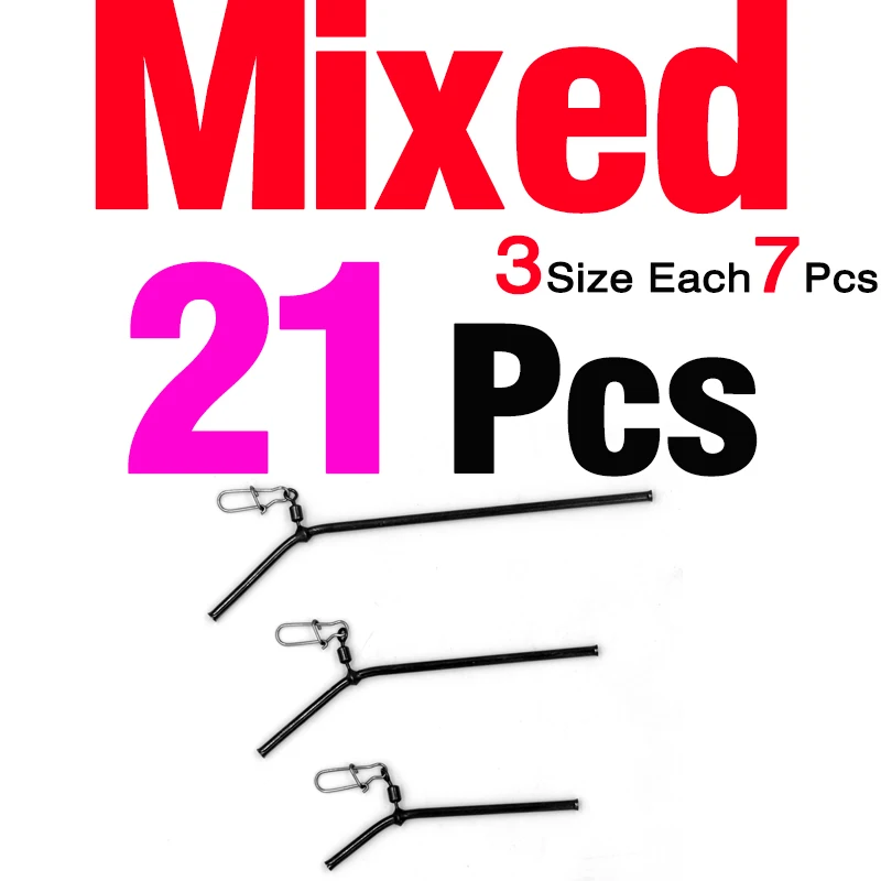 21Pcs Mix MNFT 20 шт Анти клубок заграждения сильный оснастки небольшой Стиль латунь изогнутая труба удочки для рыбалки в море грубой рыбной ловли Размеры 5/7/9 см - Цвет: 21Pcs Mix