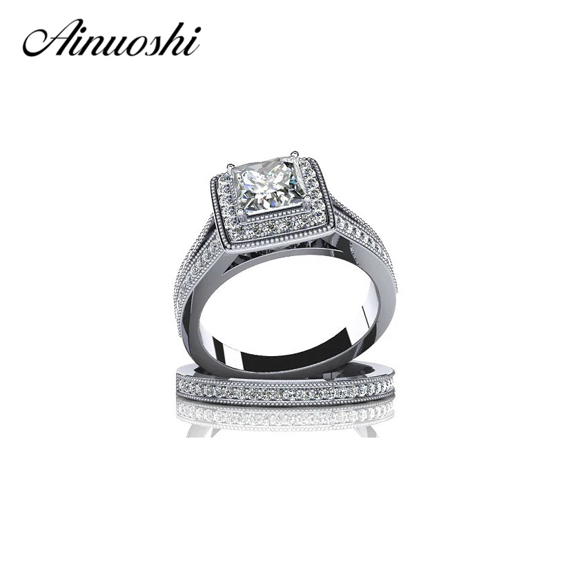 Бесплатная доставка хит продаж набор колец модное серебро 925 пробы 1 карат