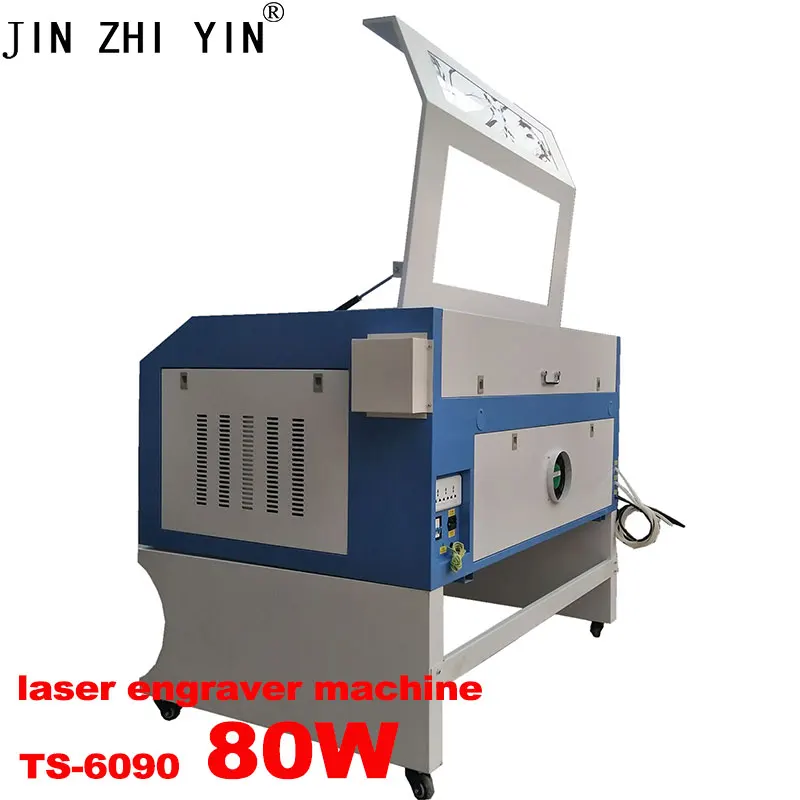 JINZHIYIN 80W CO2 6090 Лазерная лампа с электрическим вертикальным и нижним столом 110V/220V