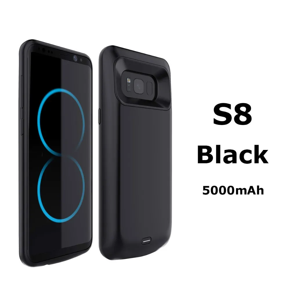 Black For S8 Ext power Чехол для мобильного телефона, внешний аккумулятор, перезаряжаемый чехол для samsung Galaxy S8 Rondaful, чехол для samsung Galaxy Note 9 - Цвет: Black For S8