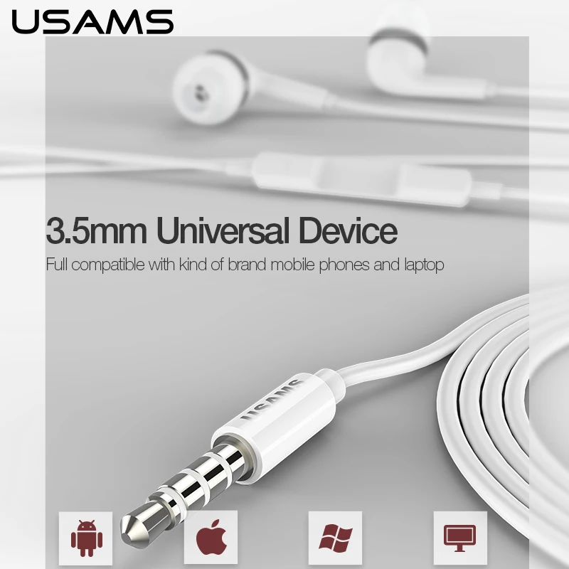 USAMS EP23 наушники-вкладыши модные наушники бас для телефона высокое качество Xiaomi -