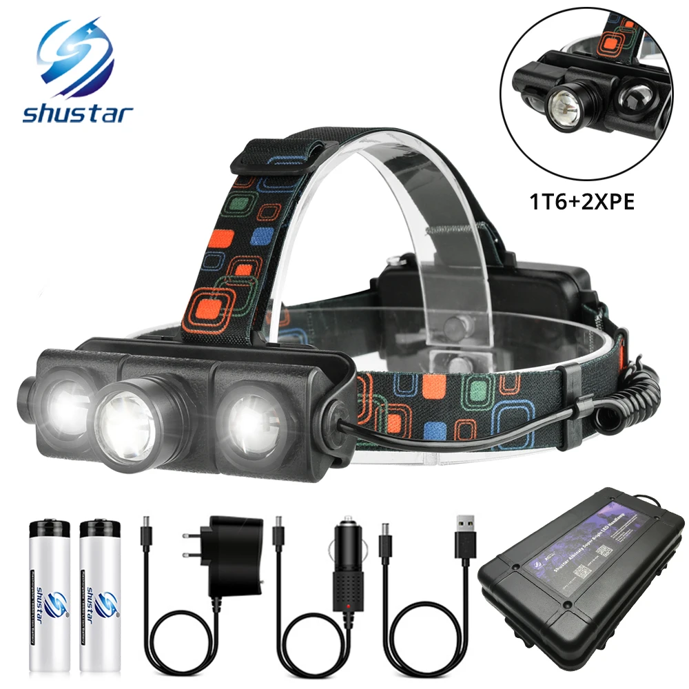 

Multi-function LED Headlamp Telescopic zoom LED Headlight 1T6+2XPE LED Lamp bead Used for fishing adventure hunting For 18650