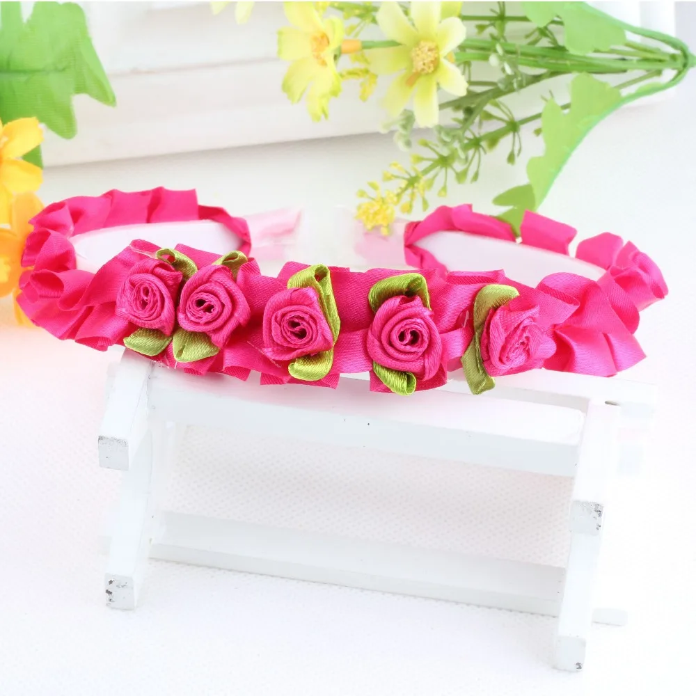 M MISM Милая цветная детская лента для волос с цветами Праздничная розовая Гирлянда