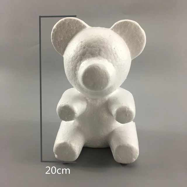 20cm 20 см/35 см пена Роза медведь плесень PE искусственные головки цветов домашний Декор Дети DIY ремесло Ранние развивающие игрушки для детей подарок на день рождения - Цвет: 20cm