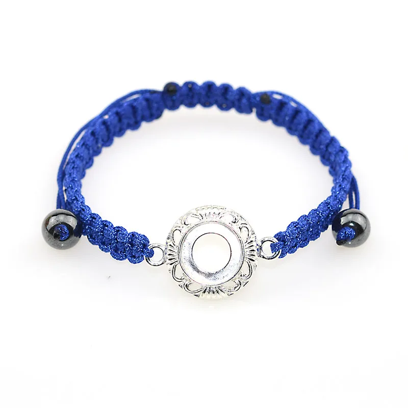 Blue DIY оснастки очарование Браслеты Плетеный Браслеты с 1 круглый Jewelpop для DIY оснастки очарование Kameleon Браслеты Для женщин подарок - Окраска металла: Blue