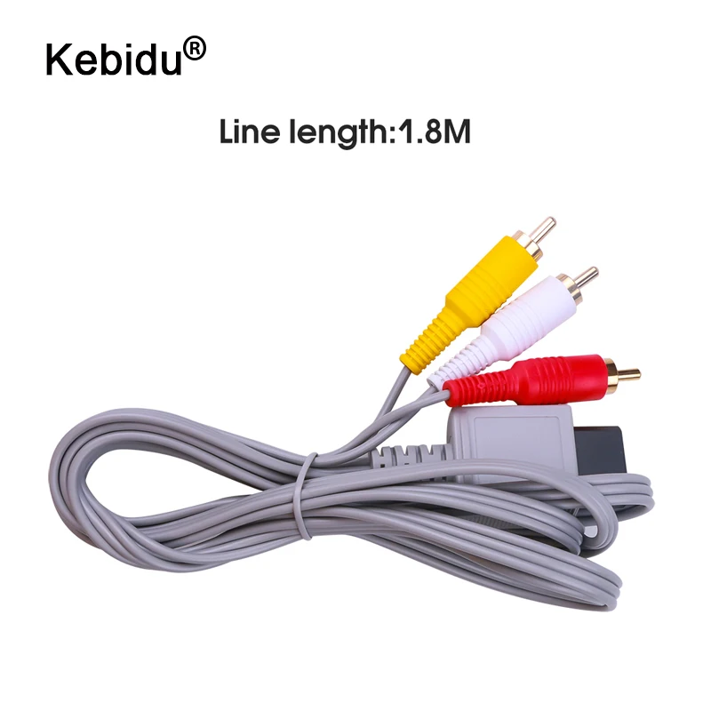 Kebidu 1 8 м Компонентный кабель HDTV Аудио Видео AV 3RCA позолоченный для консоли