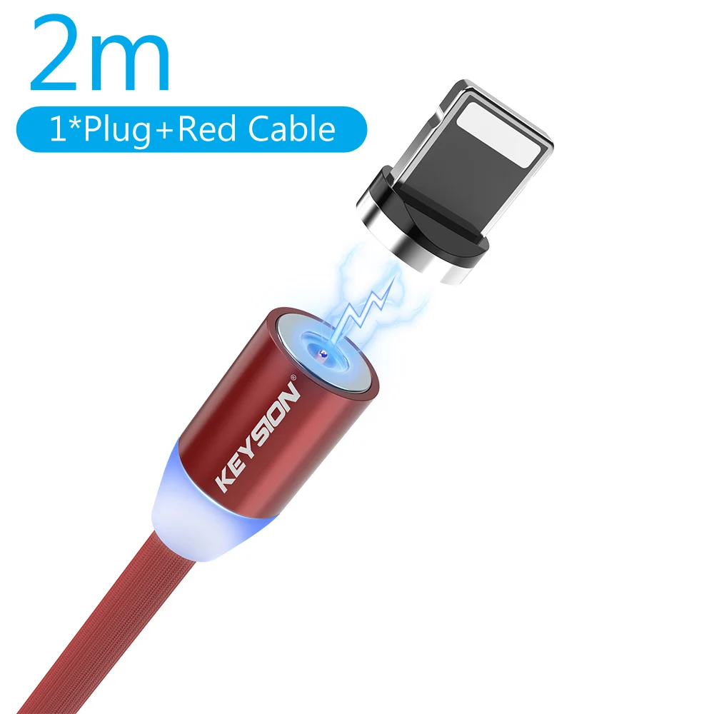 Red 2m KEYSION type-C светодиодный магнитный кабель для samsung Galaxy A50 A70 A30 A20 1 м 2 м 2A Быстрая зарядка магнит зарядное устройство type-C кабель для A50 - Цвет: Red 2m