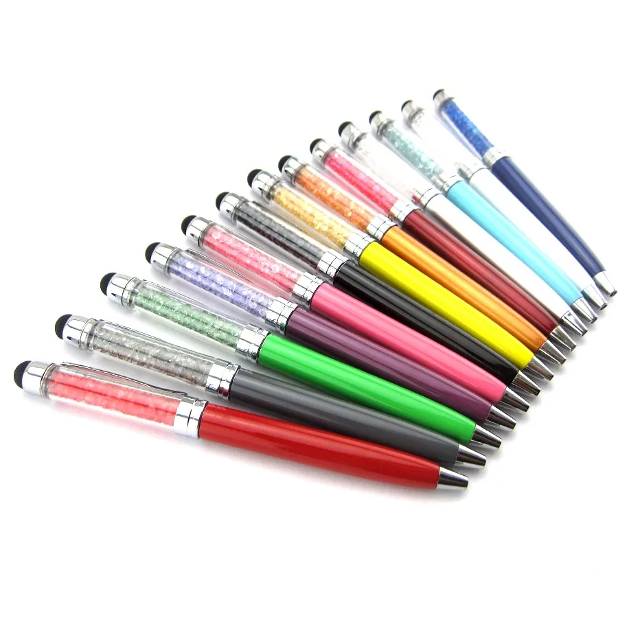 

1000 pcs/lot Cute diamond Crystal ballpoint Pen Kawaii Touch Screen Ball pen for Ipad Iphone Wholesale Drop shipping