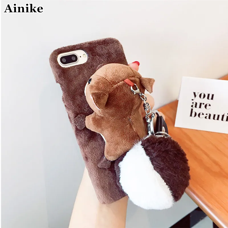 Ainike 3D милый мультяшный игрушечный мягкий пушистый чехол кукла для BBK Vivo X7 X9s X20 Plus
