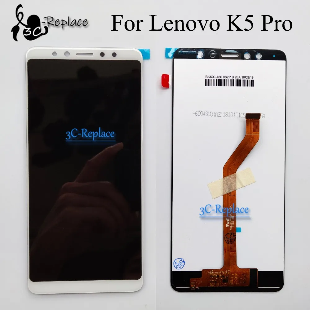 Черный/белый 6,0 дюймов для lenovo K5 Pro L38041 ЖК-дисплей с сенсорным экраном дигитайзер сборка Замена смартфона