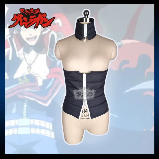 Аниме! Костюм для косплея Tengen Toppa Gurren Lagann Simon bellyband + ремень на шею брюки пальто * 2