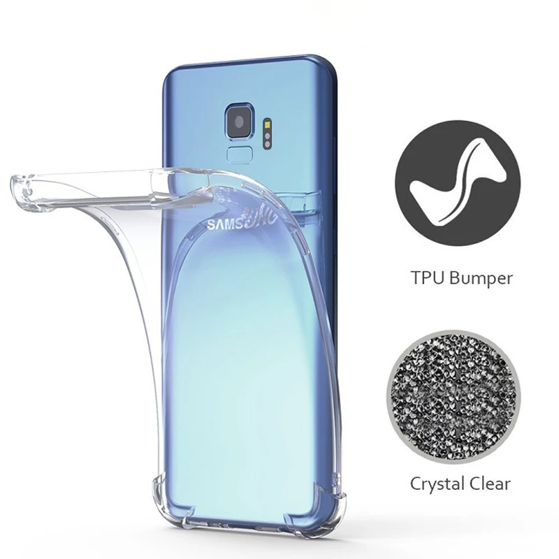 Для Samsung S10 TPU чехол для телефона Galaxy S9 S8 Plus A7 A9 A8 A6 2018 S10E M20 M10 Note 9 8 A8S A9S подушки