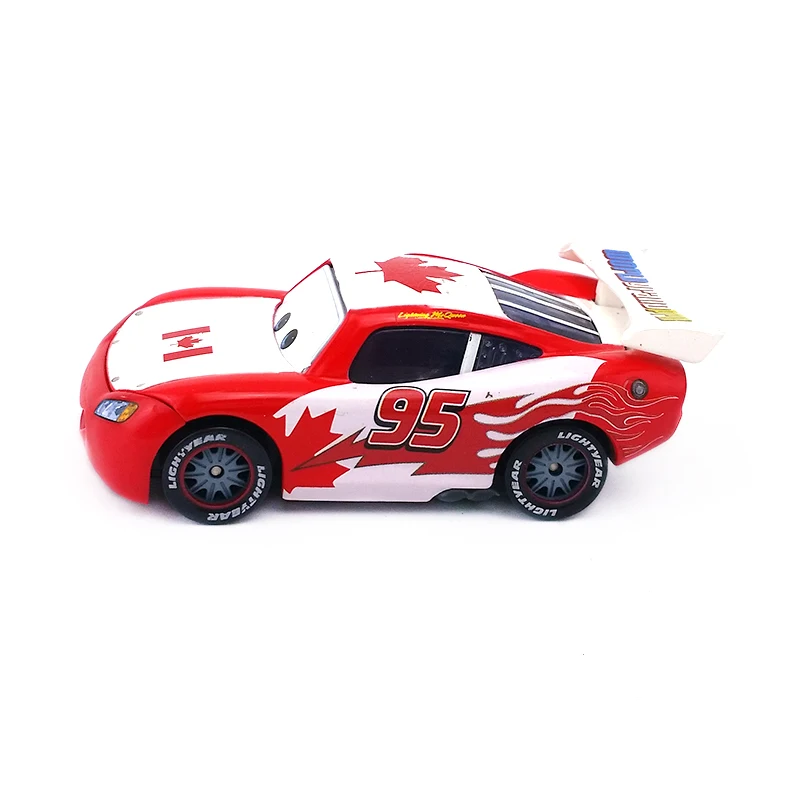 Disney Pixar Cars No.95 Lightning Mcqueen Канада узор Металл литье под давлением игрушечный