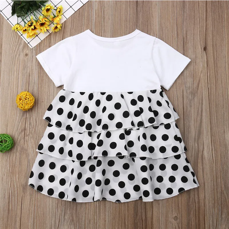 Summer Brand New Kid Girls Dress Dot Short Sleeve Princess Casual Dresses Sundress One Pieces | Детская одежда и обувь